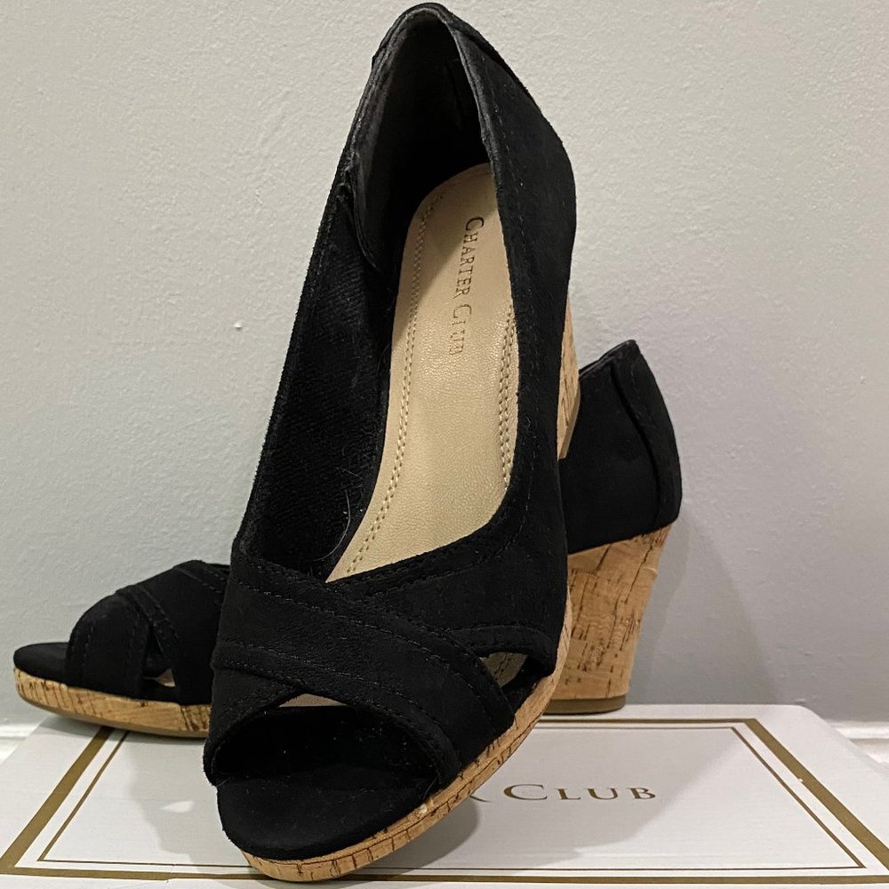 Charter Club Faux Suede Wedge Size 6.5